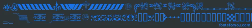 OrnamentosOrlasyVinetasLGt Font – Blue Fonts on Black Background
