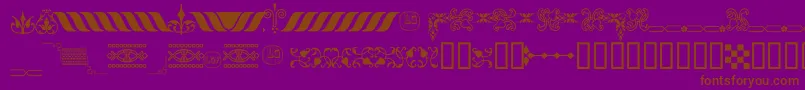 OrnamentosOrlasyVinetasLGt-fontti – ruskeat fontit violetilla taustalla