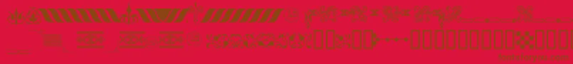 OrnamentosOrlasyVinetasLGt Font – Brown Fonts on Red Background