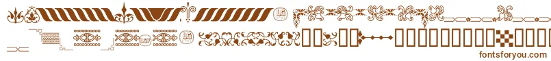 OrnamentosOrlasyVinetasLGt-fontti – ruskeat fontit valkoisella taustalla