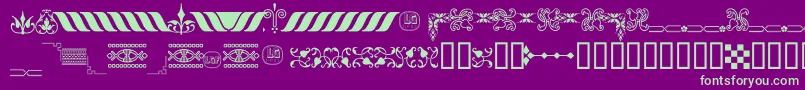 OrnamentosOrlasyVinetasLGt Font – Green Fonts on Purple Background