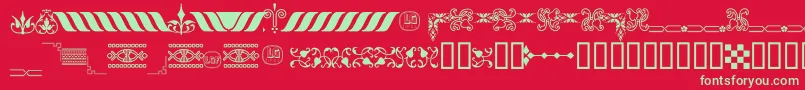 fuente OrnamentosOrlasyVinetasLGt – Fuentes Verdes Sobre Fondo Rojo