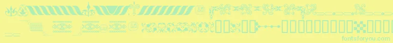 OrnamentosOrlasyVinetasLGt Font – Green Fonts on Yellow Background