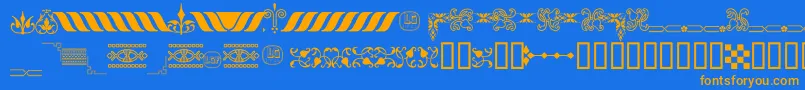 OrnamentosOrlasyVinetasLGt Font – Orange Fonts on Blue Background