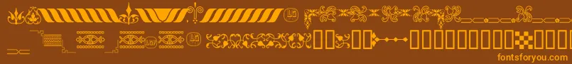 OrnamentosOrlasyVinetasLGt Font – Orange Fonts on Brown Background