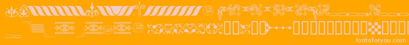 フォントOrnamentosOrlasyVinetasLGt – オレンジの背景にピンクのフォント