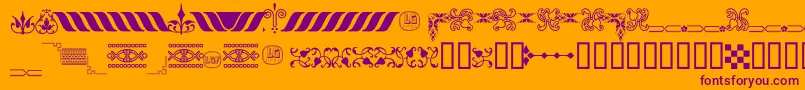 OrnamentosOrlasyVinetasLGt Font – Purple Fonts on Orange Background