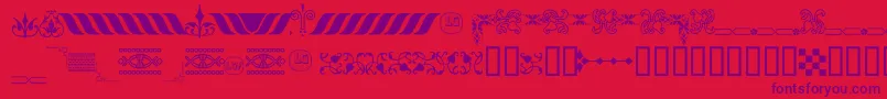 Fonte OrnamentosOrlasyVinetasLGt – fontes roxas em um fundo vermelho