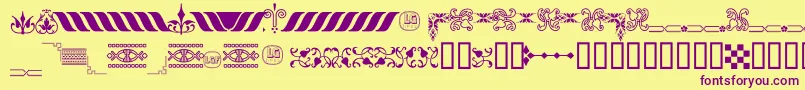 OrnamentosOrlasyVinetasLGt Font – Purple Fonts on Yellow Background