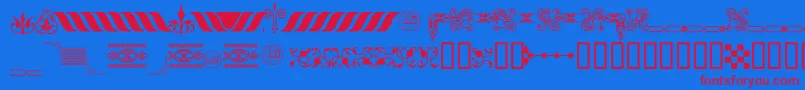 OrnamentosOrlasyVinetasLGt Font – Red Fonts on Blue Background