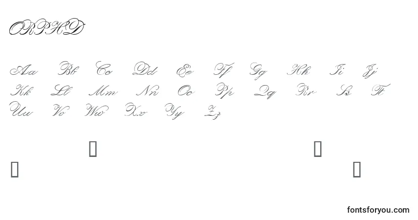 Шрифт ORPHD    (136267) – алфавит, цифры, специальные символы