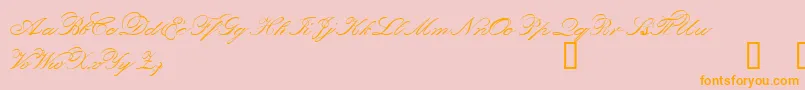 ORPHD   -Schriftart – Orangefarbene Schriften auf rosa Hintergrund