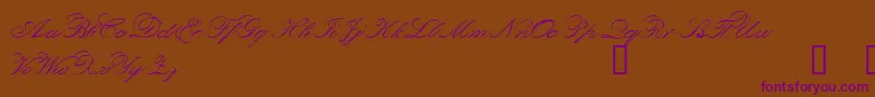 ORPHD   -Schriftart – Violette Schriften auf braunem Hintergrund