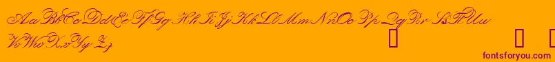 ORPHD   -Schriftart – Violette Schriften auf orangefarbenem Hintergrund