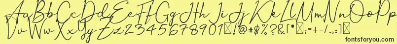 OrtisanSignature Font – Black Fonts on Yellow Background