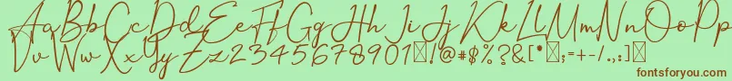 OrtisanSignature Font – Brown Fonts on Green Background