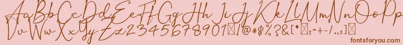 Police OrtisanSignature – polices brunes sur fond rose