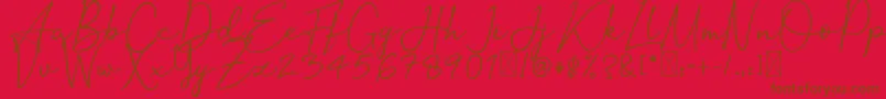 Weitere Informationen zur OrtisanSignature-Schriftart OrtisanSignature-Schriftart – Braune Schriften auf rotem Hintergrund