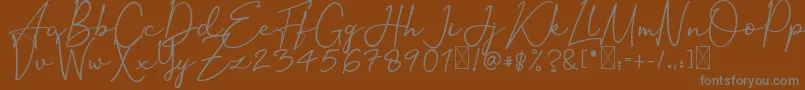 OrtisanSignature-Schriftart – Graue Schriften auf braunem Hintergrund