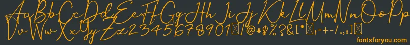 OrtisanSignature Font – Orange Fonts on Black Background