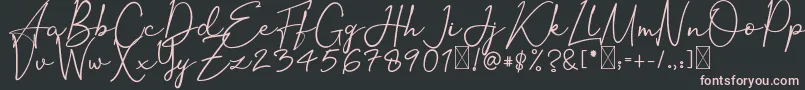 Fonte OrtisanSignature – fontes rosa em um fundo preto