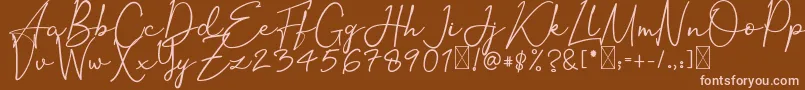 Czcionka OrtisanSignature – różowe czcionki na brązowym tle