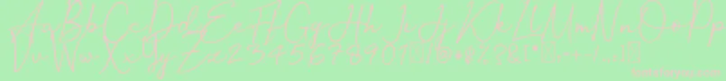 Шрифт OrtisanSignature – розовые шрифты на зелёном фоне