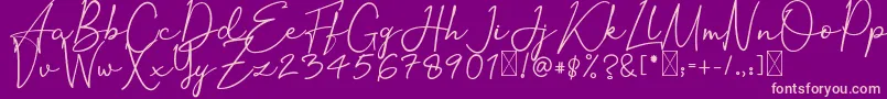 OrtisanSignature Font – Pink Fonts on Purple Background