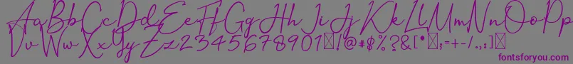 OrtisanSignature Font – Purple Fonts on Gray Background