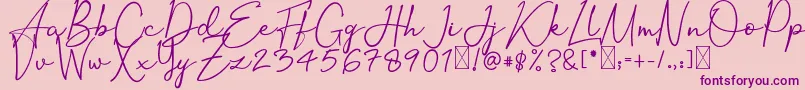 fuente OrtisanSignature – Fuentes Moradas Sobre Fondo Rosa