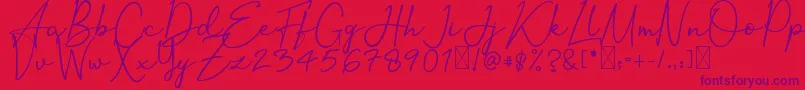 OrtisanSignature Font – Purple Fonts on Red Background