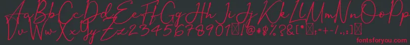 OrtisanSignature Font – Red Fonts on Black Background