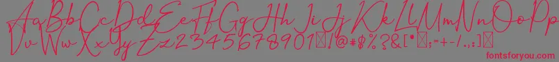 OrtisanSignature Font – Red Fonts on Gray Background