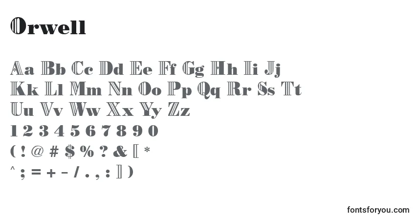 Шрифт Orwell (136269) – алфавит, цифры, специальные символы