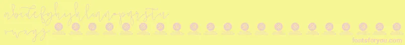 Шрифт OSFC BridalShower MonolineScript Light – розовые шрифты на жёлтом фоне