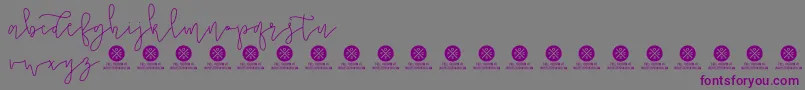 フォントOSFC BridalShower MonolineScript Light – 紫色のフォント、灰色の背景