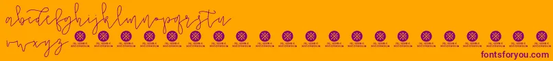 フォントOSFC BridalShower MonolineScript Light – オレンジの背景に紫のフォント