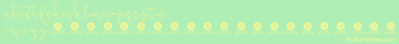 OSFC BridalShower MonolineScript Light Font – Yellow Fonts on Green Background