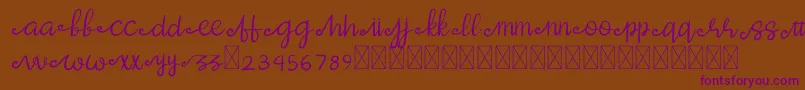 Oska Demo-Schriftart – Violette Schriften auf braunem Hintergrund