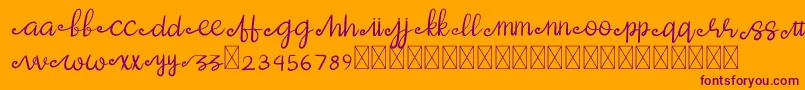 Oska Demo Font – Purple Fonts on Orange Background