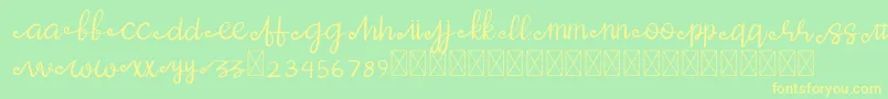 Oska Demo Font – Yellow Fonts on Green Background