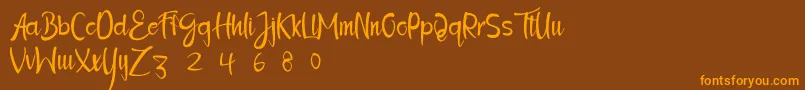 Osmane Font – Orange Fonts on Brown Background