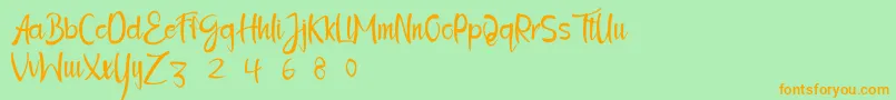 Osmane Font – Orange Fonts on Green Background