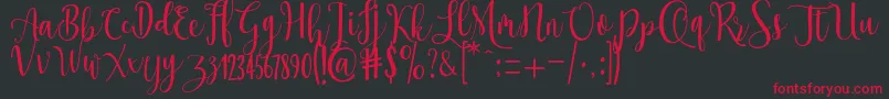 Ossellany Script Font – Red Fonts on Black Background