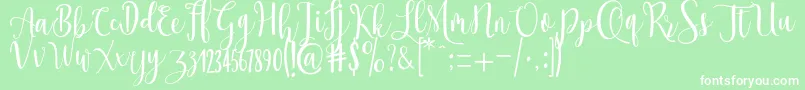 Ossellany Script Font – White Fonts on Green Background