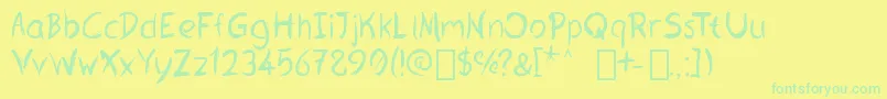 Ostelia Regular Font – Green Fonts on Yellow Background