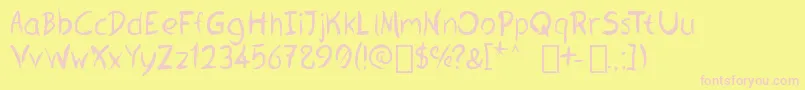 Ostelia Regular Font – Pink Fonts on Yellow Background