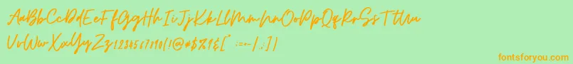 Osulent Signature Font – Orange Fonts on Green Background