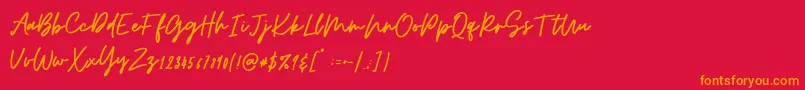 Osulent Signature Font – Orange Fonts on Red Background