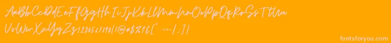 Osulent Signature-Schriftart – Rosa Schriften auf orangefarbenem Hintergrund